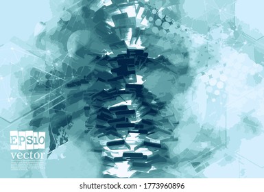 Abstract technology concept background, vector 3D illustration