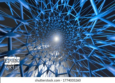 Abstract technology concept background, vector 3D illustration