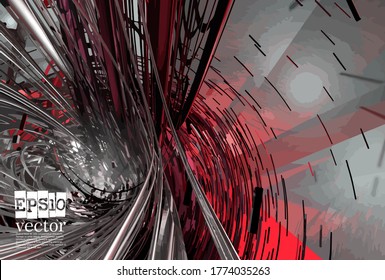 Abstract technology concept background, vector 3D illustration