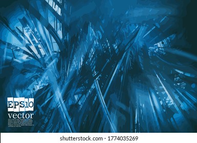 Abstract technology concept background, vector 3D illustration