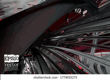 Abstract technology concept background, vector 3D illustration