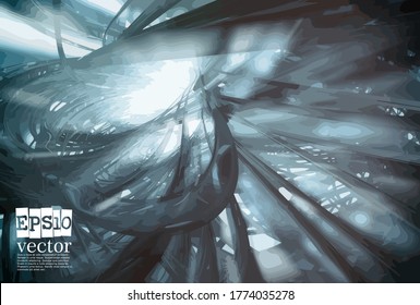 Abstract technology concept background, vector 3D illustration