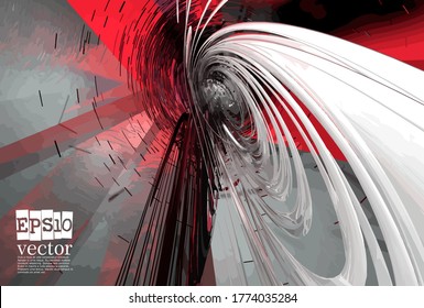 Abstract technology concept background, vector 3D illustration