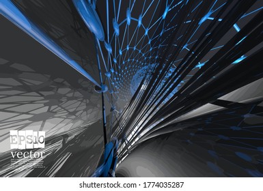 Abstract technology concept background, vector 3D illustration