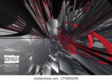 Abstract technology concept background, vector 3D illustration