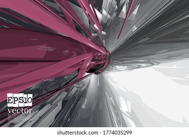 Abstract technology concept background, vector 3D illustration