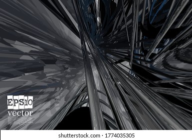 Abstract technology concept background, vector 3D illustration