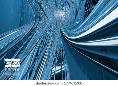 Abstract technology concept background, vector 3D illustration