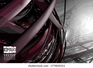 Abstract technology concept background, vector 3D illustration