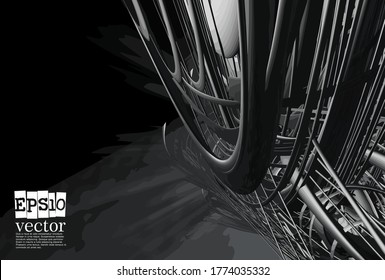 Abstract technology concept background, vector 3D illustration