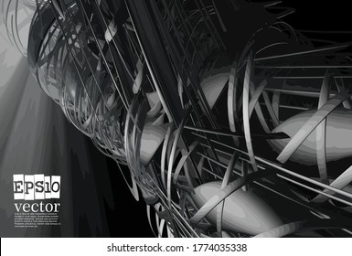 Abstract technology concept background, vector 3D illustration