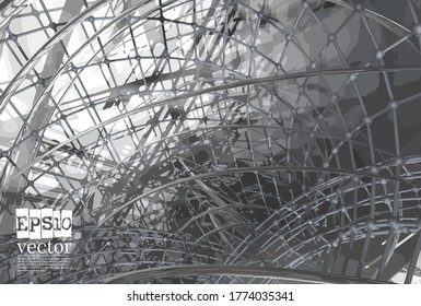 Abstract technology concept background, vector 3D illustration