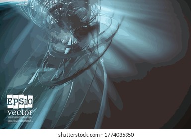 Abstract technology concept background, vector 3D illustration