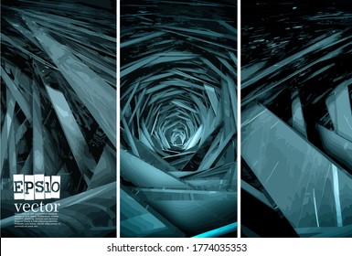 Abstract technology concept background, vector 3D illustration