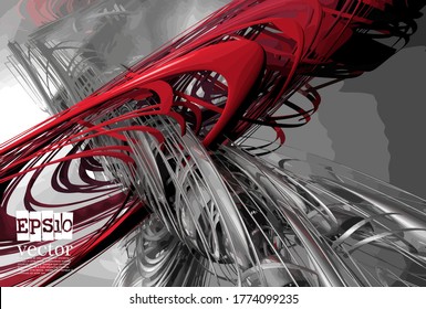 Abstract technology concept background, vector 3D illustration