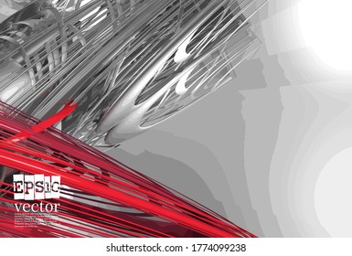 Abstract technology concept background, vector 3D illustration