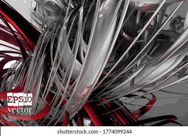 Abstract technology concept background, vector 3D illustration