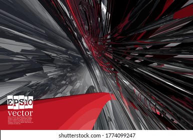 Abstract technology concept background, vector 3D illustration