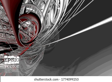 Abstract technology concept background, vector 3D illustration