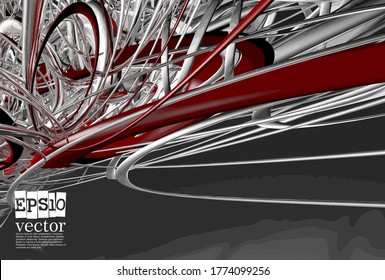 Abstract technology concept background, vector 3D illustration