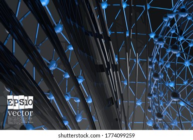 Abstract technology concept background, vector 3D illustration