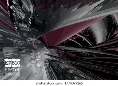 Abstract technology concept background, vector 3D illustration