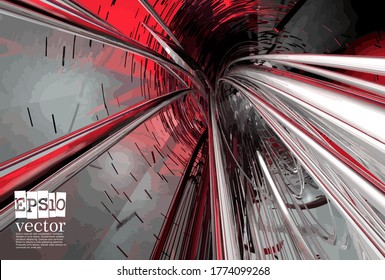 Abstract technology concept background, vector 3D illustration