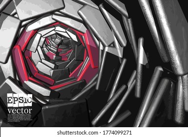 Abstract technology concept background, vector 3D illustration
