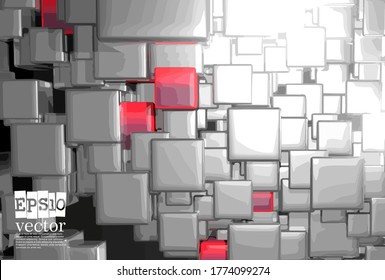 Abstract technology concept background, vector 3D illustration