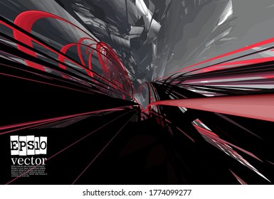 Abstract technology concept background, vector 3D illustration