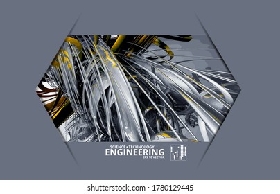 Abstract technology concept background, vector 3D illustration