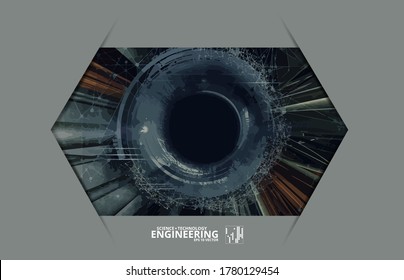 Abstract technology concept background, vector 3D illustration