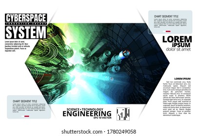 Abstract technology concept background, vector 3D illustration