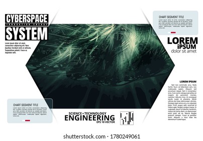 Abstract technology concept background, vector 3D illustration