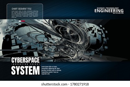 Abstract technology concept background, vector 3D illustration