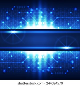 Abstract technology concept blue background. Vector illustration