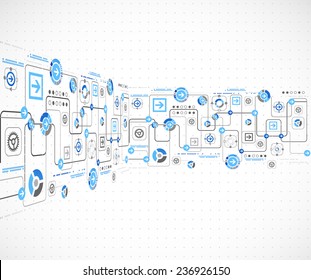 Concepto de tecnología abstracta de los antecedentes empresariales. Vector