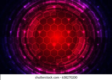 abstract technology concept circle on hexagon hi tech background