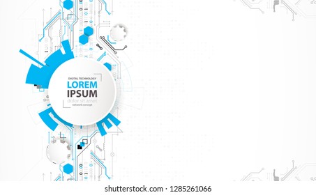 Abstract technology concept. Circuit board, high computer color background. Vector illustration