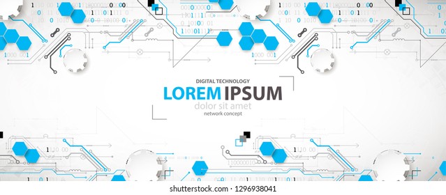 Abstract technology concept. Circuit board, high computer color background. Vector illustration