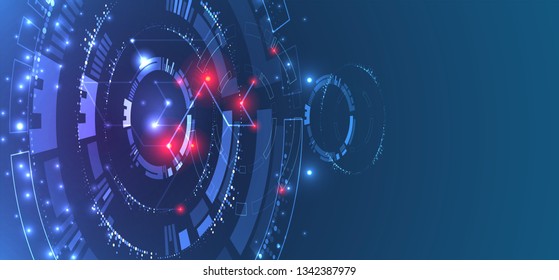 Concepto de tecnología abstracta. Tarjeta de circuito, fondo de color de computadora alto. Ilustración del vector