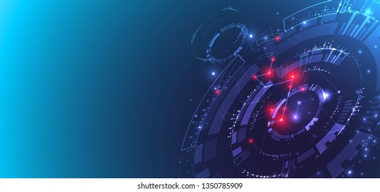 Abstract technology concept. Circuit board, high computer color background. Vector illustration