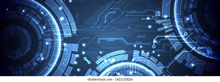 Abstract technology concept. Circuit board, high computer color background. Vector illustration