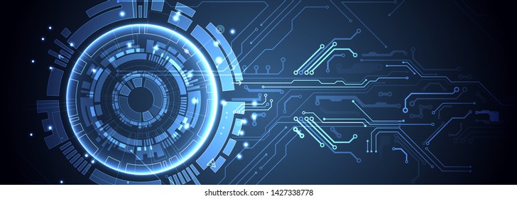 Abstract technology concept. Circuit board, high computer color background. Vector illustration