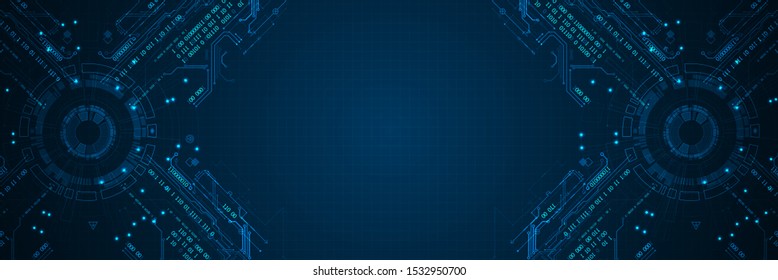 Abstract technology concept. Circuit board, high computer color background. Vector illustration