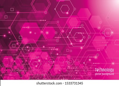 
Abstract technology concept. Circuit board, high computer color background. Vector illustration