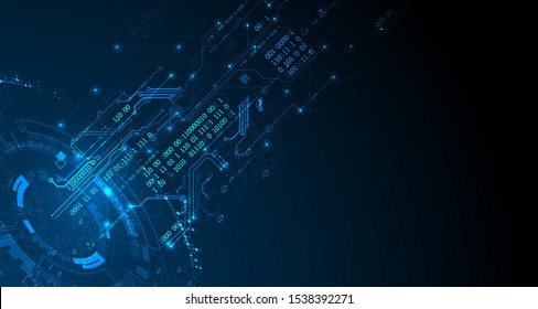 Abstract technology concept. Circuit board, high computer color background. Vector illustration