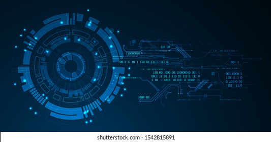 Abstract technology concept. Circuit board, high computer color background. Vector illustration