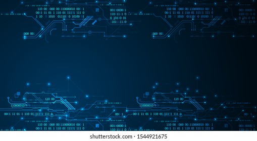Abstract technology concept. Circuit board, high computer color background. Vector illustration