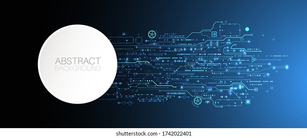 Abstraktes Technologiekonzept. Platine, hoher Farbhintergrund des Computers. Vektor-Abbildung